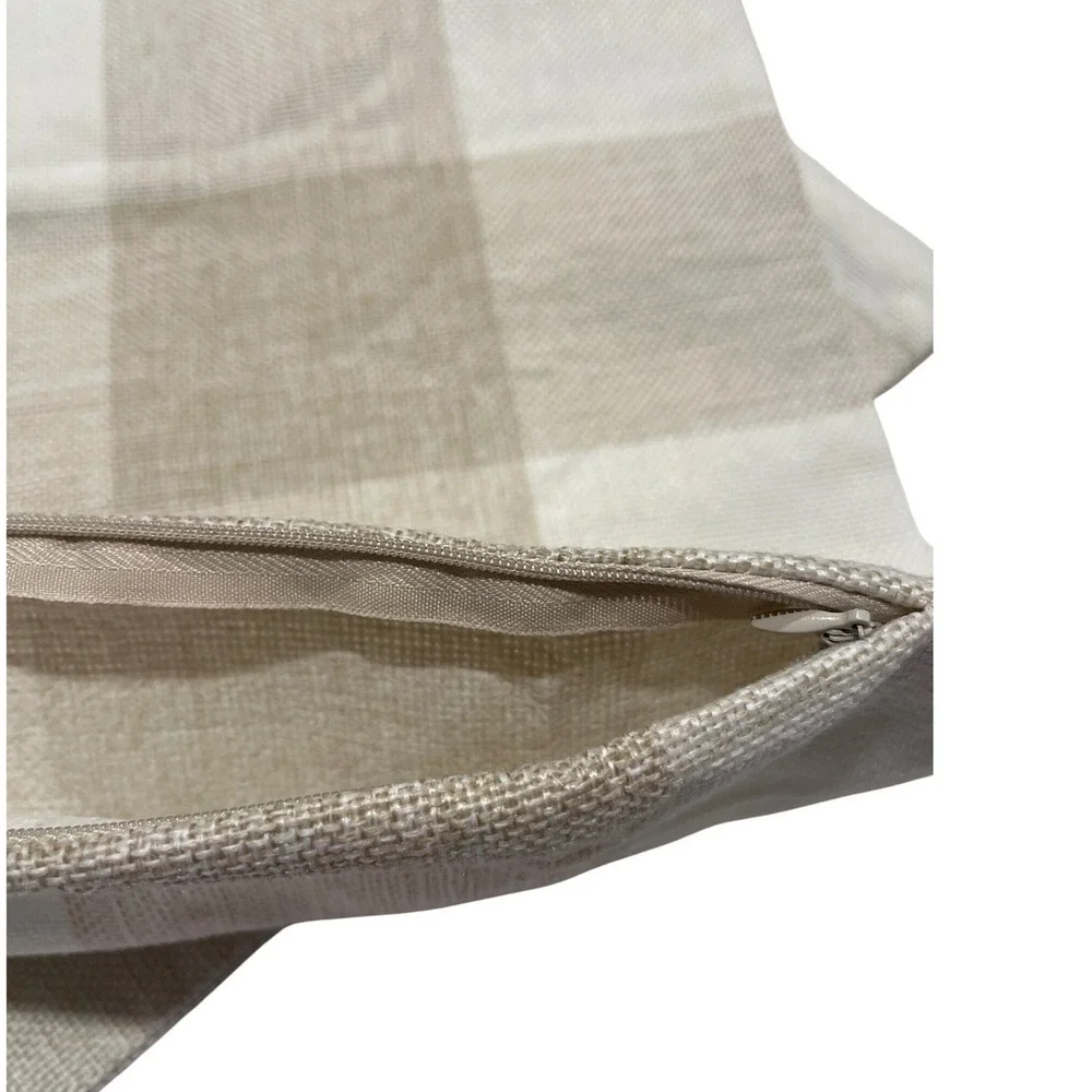 2 Pillow Covers Textured Tan/Brown Cream Farmhouse Neutral Textiles Decor